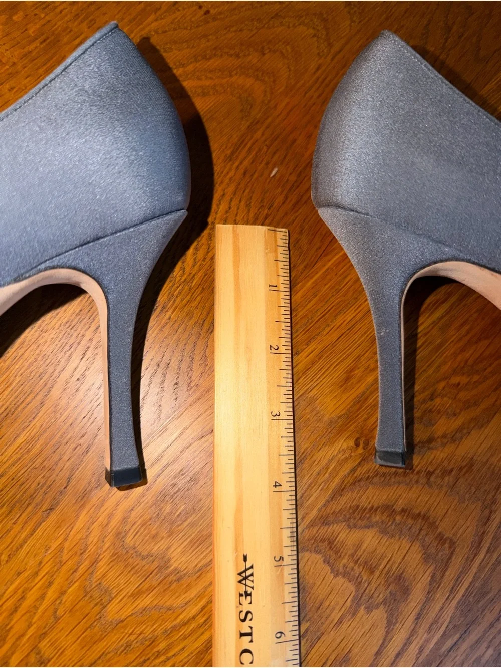 Manolo Blahnik Taupe Pointed Toe Pumps with Iridescent Buckle